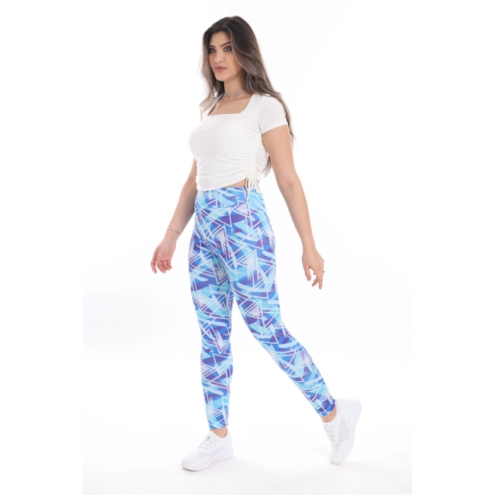 Kadın Beli Lastikli Dijital Baskılı Toparlayıcı Tayt