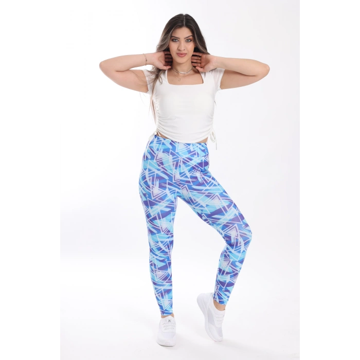 Kadın Beli Lastikli Dijital Baskılı Toparlayıcı Tayt