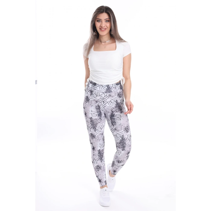 Kadın Beli Lastikli Dijital Baskılı Toparlayıcı Tayt