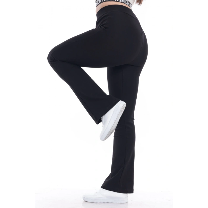 Kadın Beli Lastikli Toparlayıcı İspanyol Paça Büyük BedenTayt