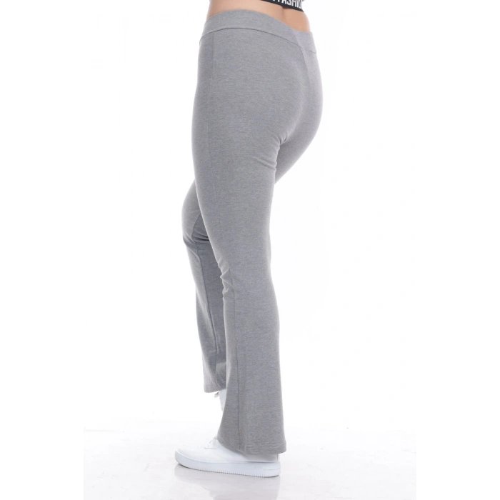 Kadın Beli Lastikli Toparlayıcı İspanyol Paça Büyük BedenTayt