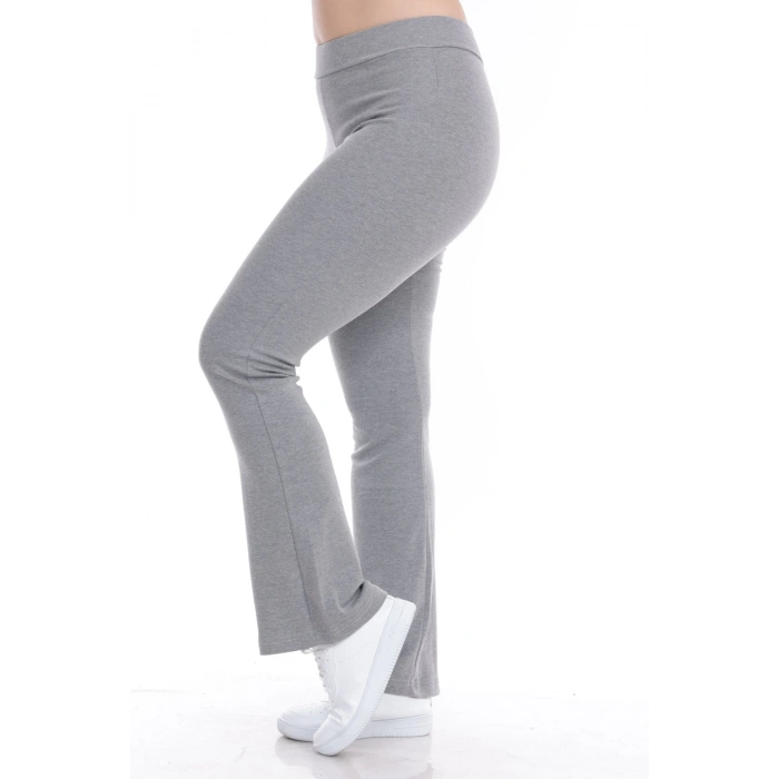 Kadın Beli Lastikli Toparlayıcı İspanyol Paça Büyük BedenTayt