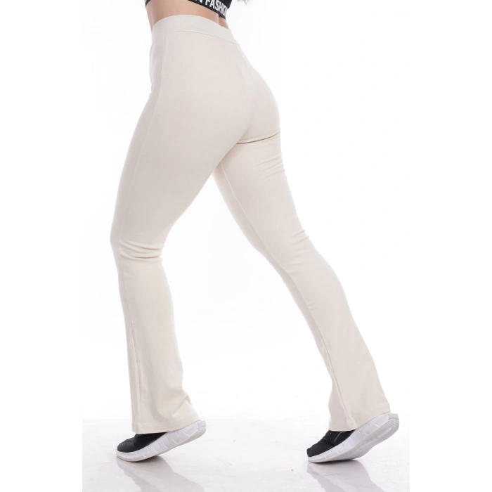 Kadın Beli Lastikli Toparlayıcı İspanyol Paça Büyük BedenTayt