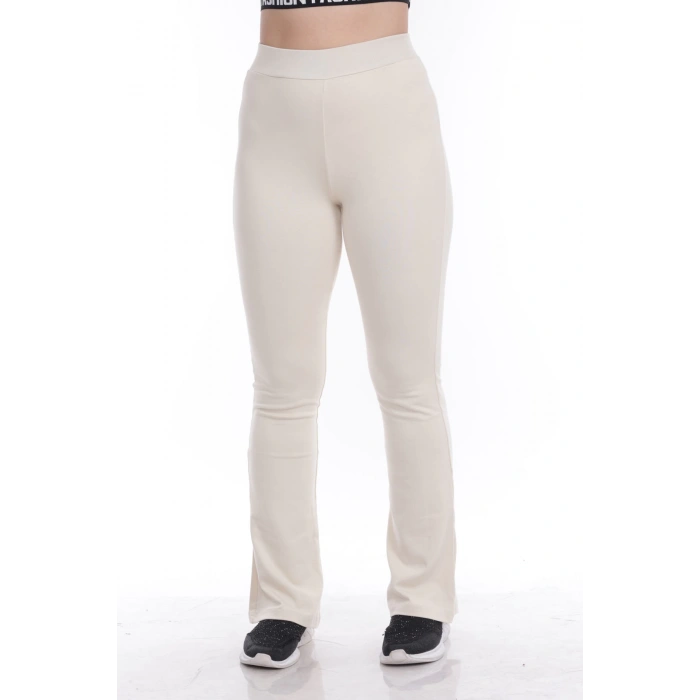 Kadın Beli Lastikli Toparlayıcı İspanyol Paça Büyük BedenTayt