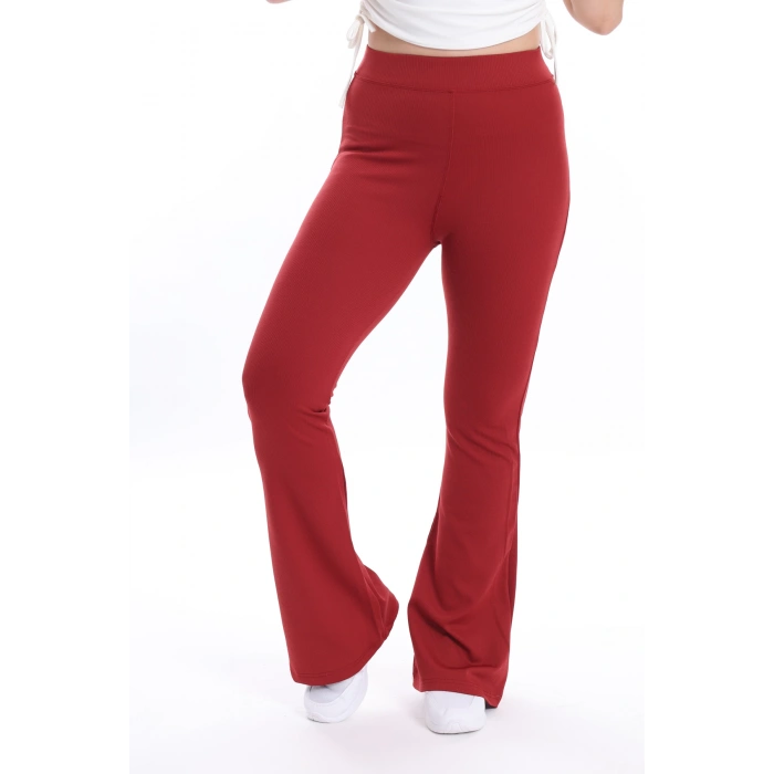 Kadın Beli Lastikli Toparlayıcı İspanyol Paça Büyük BedenTayt