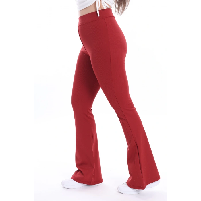 Kadın Beli Lastikli Toparlayıcı İspanyol Paça Büyük BedenTayt