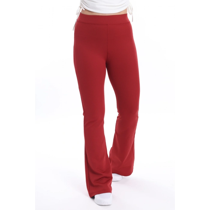 Kadın Beli Lastikli Toparlayıcı İspanyol Paça Büyük BedenTayt