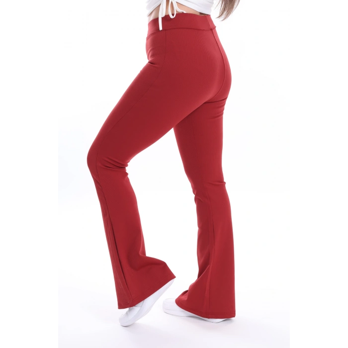 Kadın Beli Lastikli Toparlayıcı İspanyol Paça Büyük BedenTayt