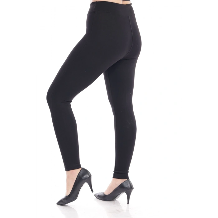 Kadın Siyah Beli Lastikli Toparlayıcı Büyük Beden Tayt