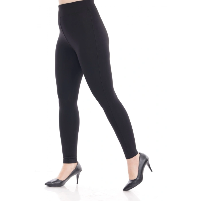 Kadın Siyah Beli Lastikli Toparlayıcı Büyük Beden Tayt