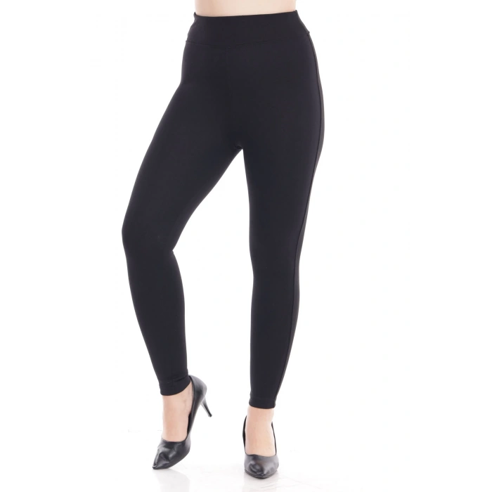 Kadın Siyah Beli Lastikli Toparlayıcı Büyük Beden Tayt