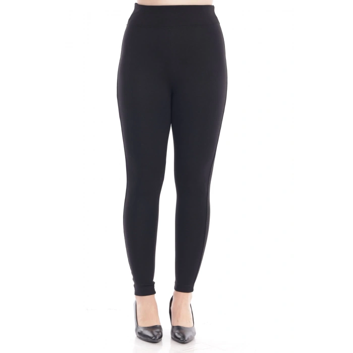 Kadın Siyah Beli Lastikli Toparlayıcı Büyük Beden Tayt