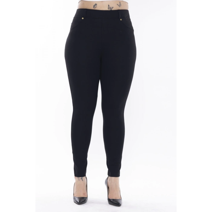 Kadın Cep Detaylı Büyük Beden Tayt Pantolon