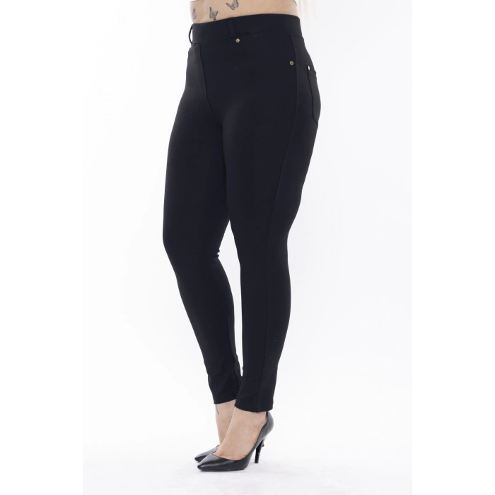 Kadın Cep Detaylı Büyük Beden Tayt Pantolon