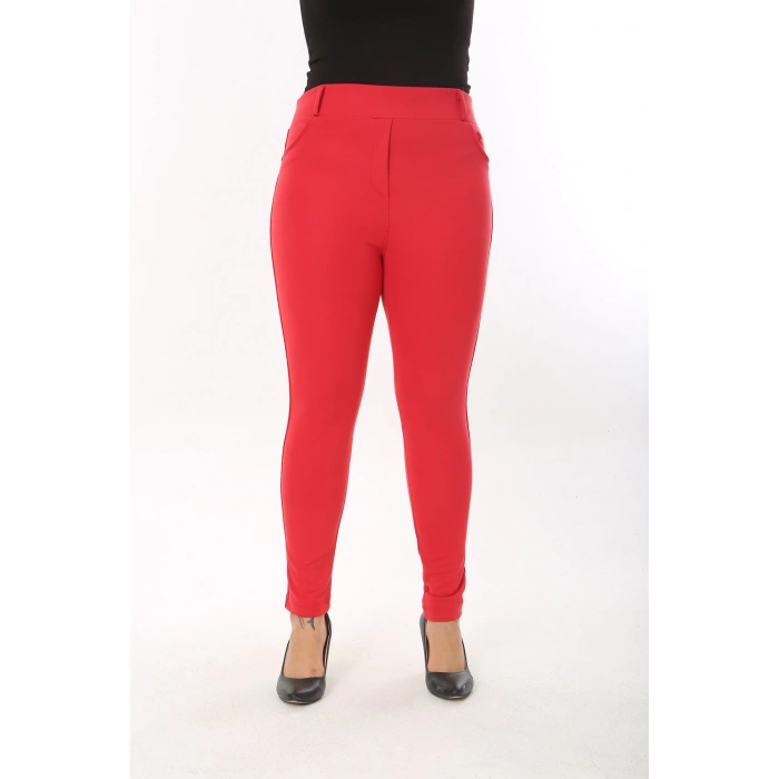 Kadın Cep Detaylı Büyük Beden Tayt Pantolon