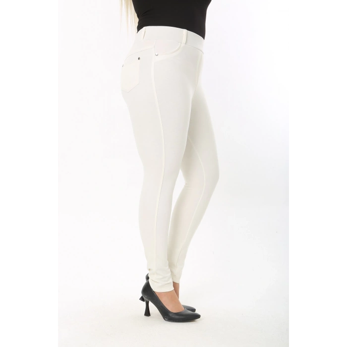 Kadın Cep Detaylı Büyük Beden Tayt Pantolon