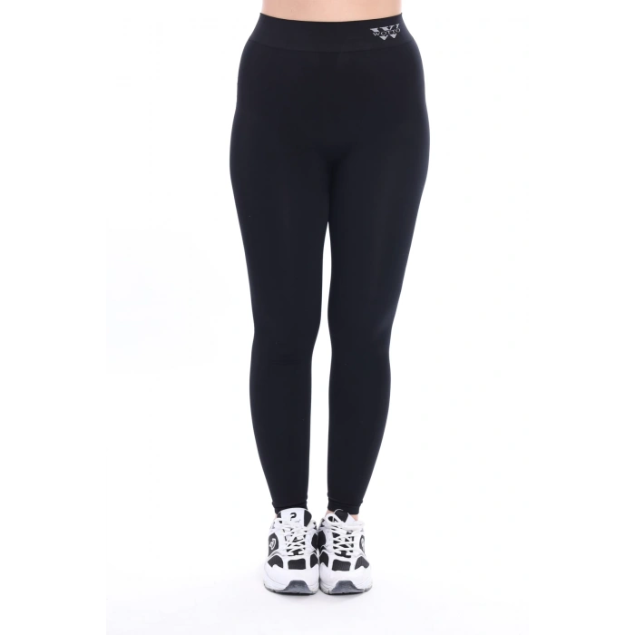 Kadın W İşlemeli Kemer Detaylı Toparlayıcı Tayt