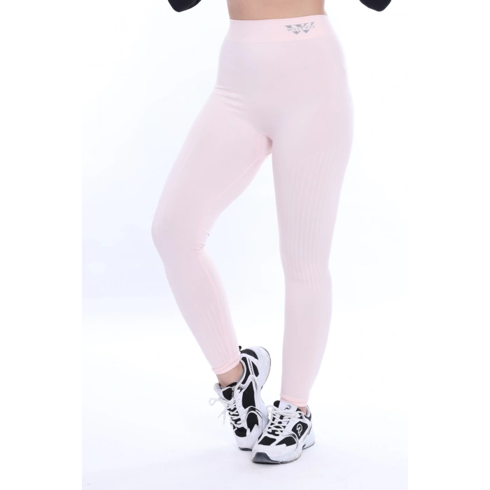 Kadın W İşlemeli Kemer Detaylı Toparlayıcı Tayt