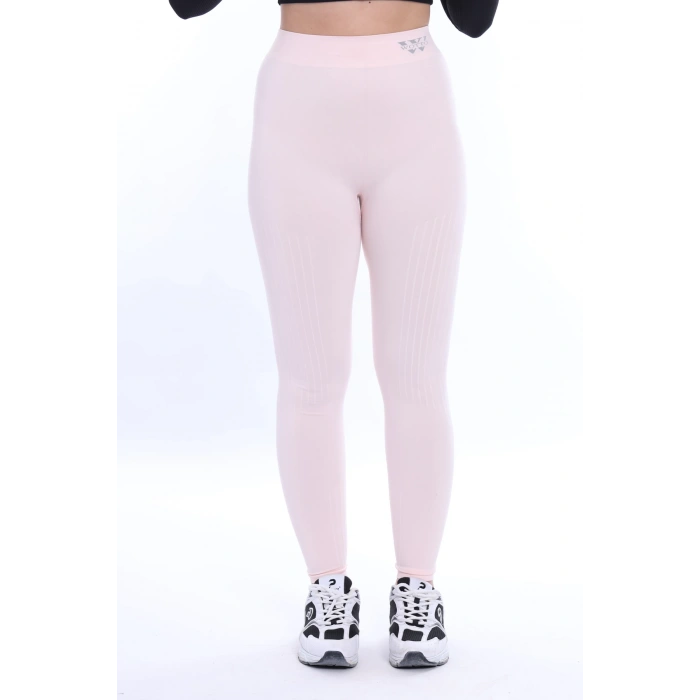 Kadın W İşlemeli Kemer Detaylı Toparlayıcı Tayt