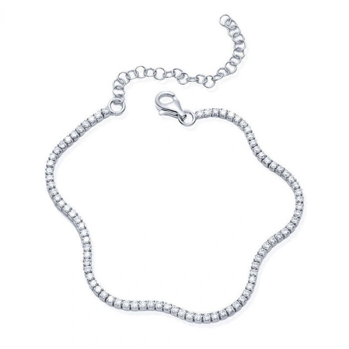 Kadın Gümüş 2 mm Su Yolu Kadın Bileklik