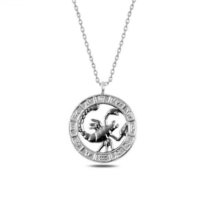 Kadın ​​Gümüş Akrep Burcu Kolye