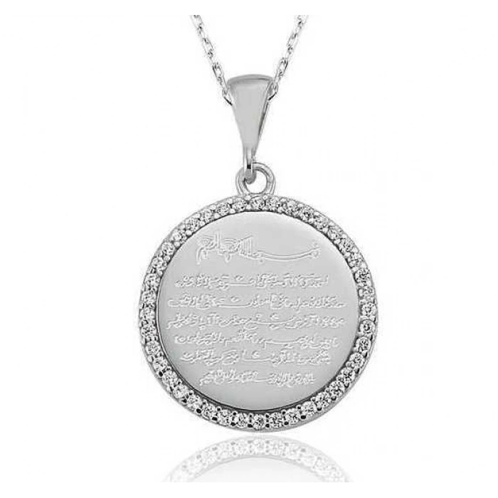 Kadın Gümüş Ayetel Kürsi Bayan Kolye