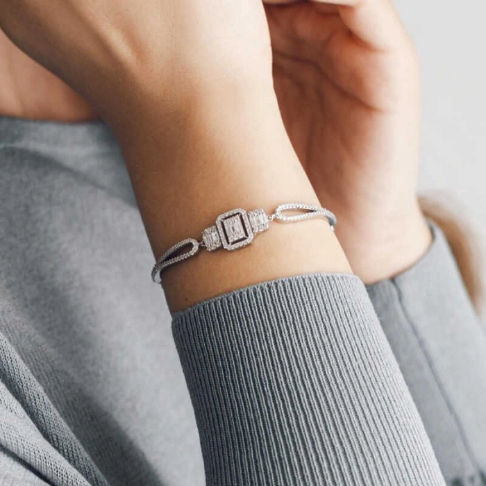 Kadın ​Gümüş Baget Bayan Bileklik