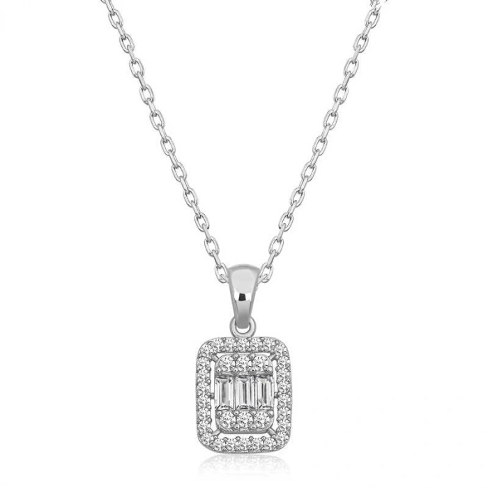 Kadın Gümüş Baget Taşlı Kadın Kolye