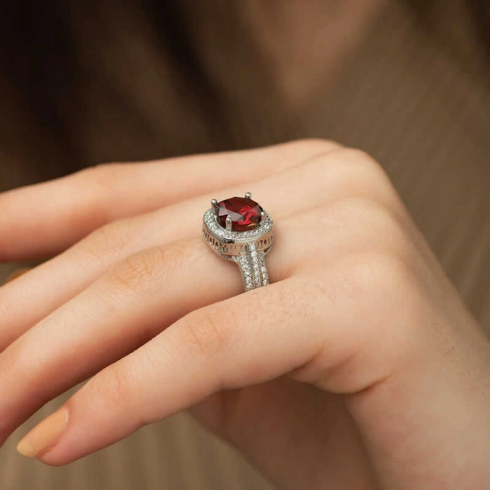 Kadın Gümüş Baget Yuvarlak Bayan Yüzük