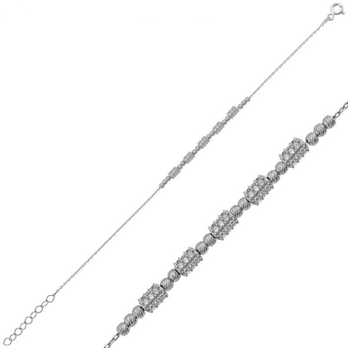 Kadın Gümüş Beyaz Dorissa Bayan Bileklik