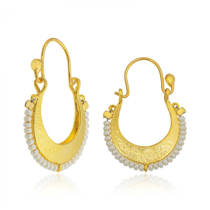 Kadın ​Gümüş Beyaz Taşlı Bohem Küpe