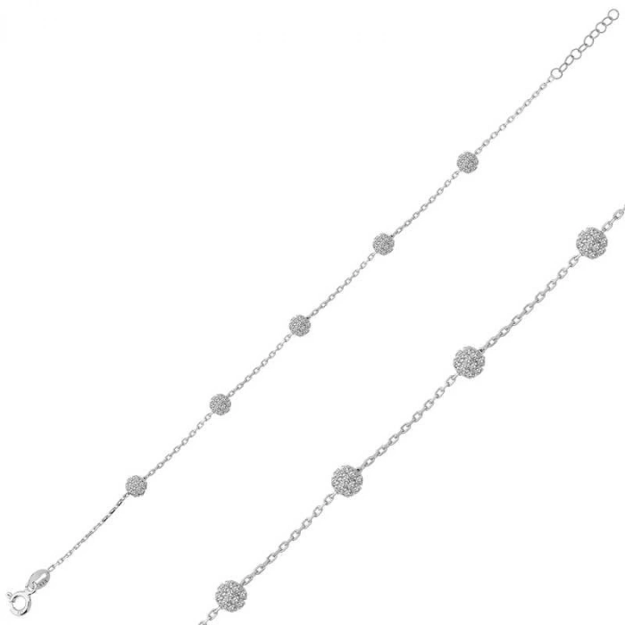 Kadın Gümüş Beyaz Toplu Bayan Bileklik