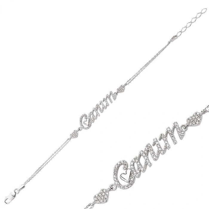 Kadın Gümüş Canım Yazılı Bayan Bileklik