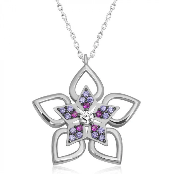 Kadın ​Gümüş Çiçek Kadın Kolye