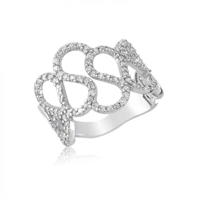 Kadın Gümüş Dalgalı Sonsuzluk Bayan Yüzük