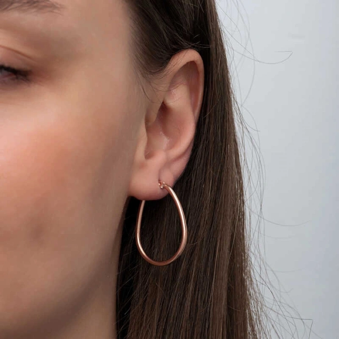 Kadın Gümüş Damla Halka Küpe