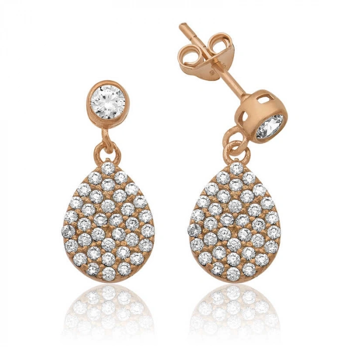 Kadın Gümüş Damla Küpe