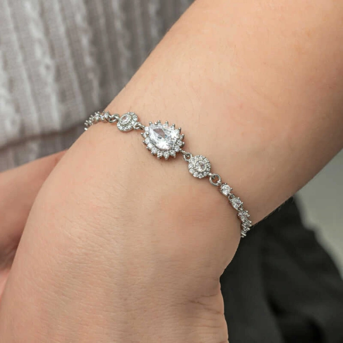 Kadın Gümüş Damla Su Yolu Kadın Bileklik