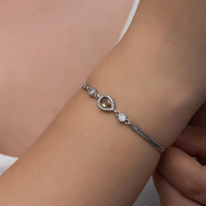 Kadın ​Gümüş Damla Zultanit Taşlı Kadın Bileklik