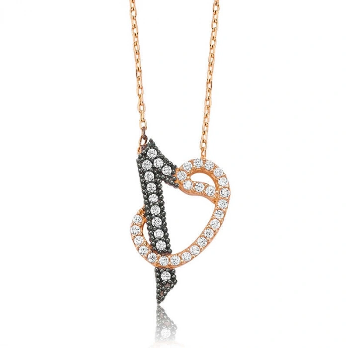 Kadın Gümüş Elif Vav Bayan Kolye