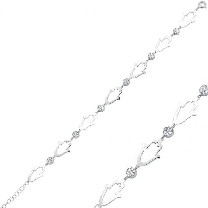 Kadın Gümüş Fatma Ana Eli Bayan Bileklik