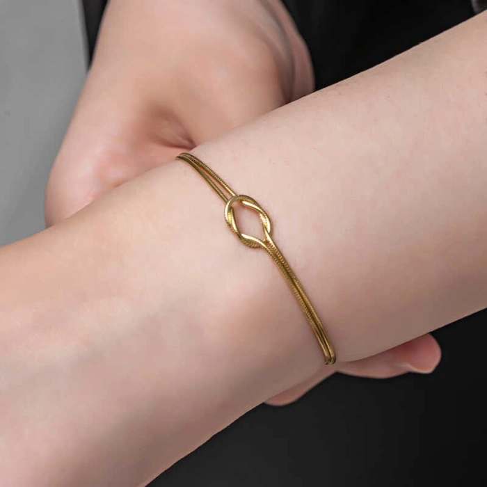 Kadın Gümüş Gold Aşk Düğüm Kadın Bileklik