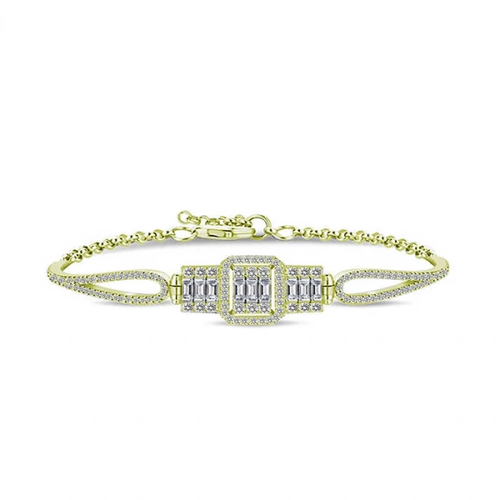 Kadın ​Gümüş Gold Baget Bayan Bileklik