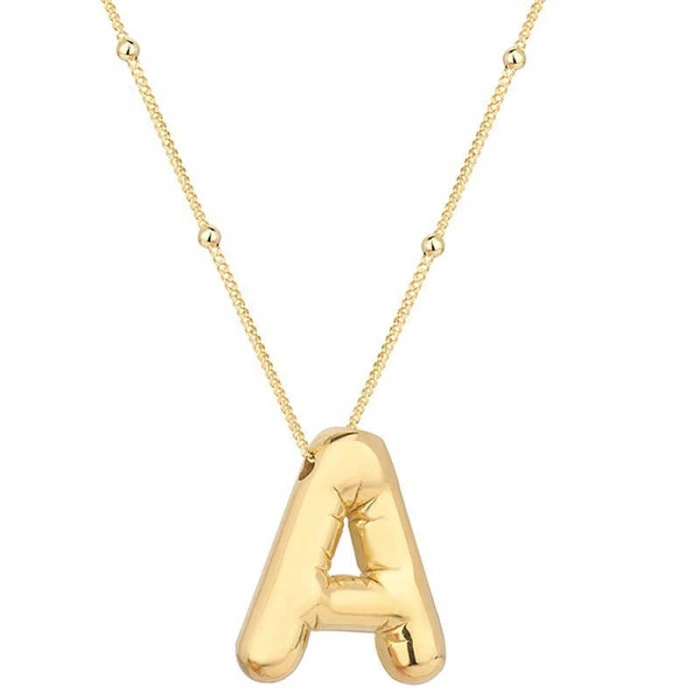 Kadın Gümüş Gold Balon A Harfi Kadın Kolye