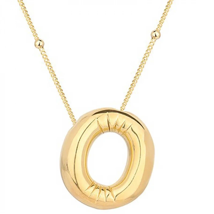 Kadın Gümüş Gold Balon O Harfi Kadın Kolye