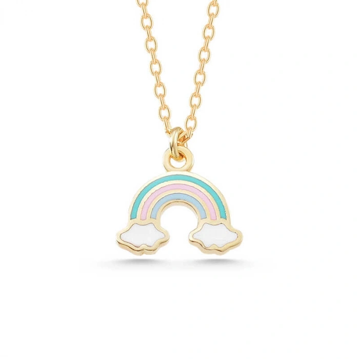 Kadın Gümüş Gold Gökkuşağı Kadın Kolye