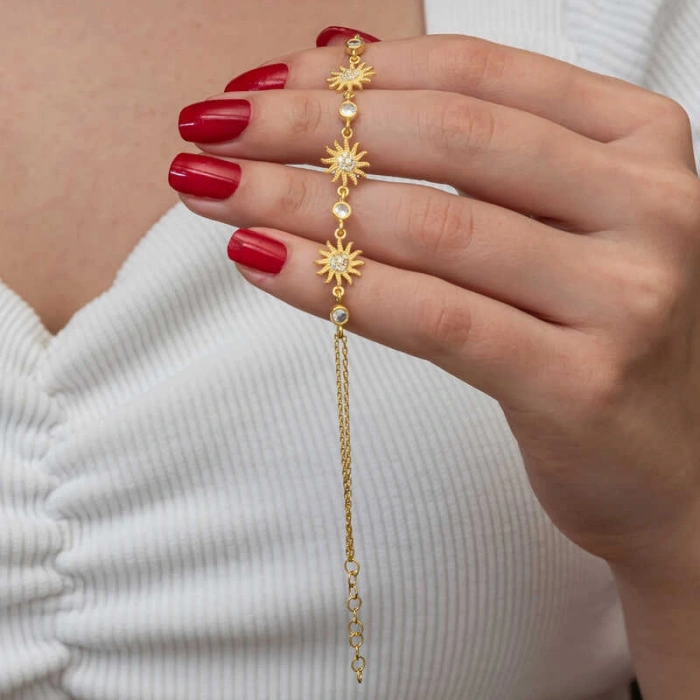 Kadın Gümüş Gold Güneş Kadın Bileklik