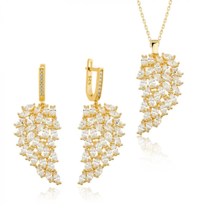 Kadın Gümüş Gold Melek Kanadı Kadın Set