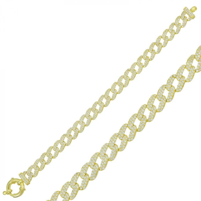 Kadın Gümüş Gold Taşlı Gurmet Bayan Bileklik