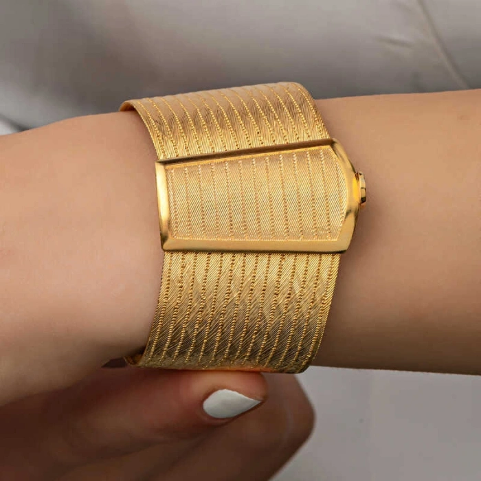 Kadın Gümüş Gold Trabzon Hasır Kadın Bileklik